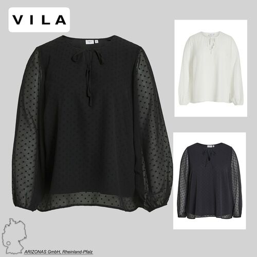 Curvy Blusen Shirt mit Design Ballon�rmeln Plus Size Oberteil VIEDEE 