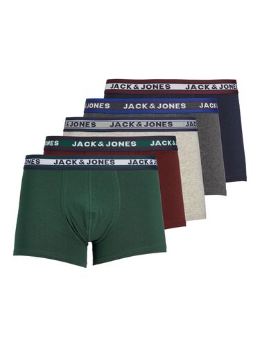 Jack & Jones Boxershorts 5er-Pack Kurze Unterhosen Logo Print JACOLIVER 