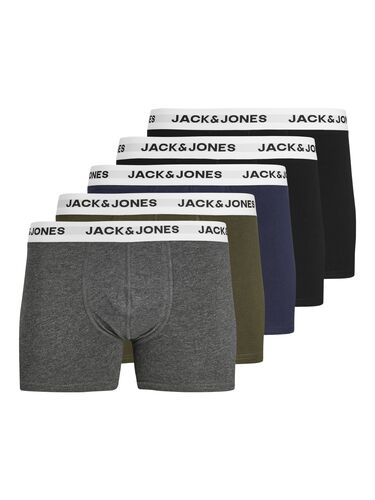 Jack & Jones Boxershorts 5er-Pack Kurze Unterhosen Logo Print JACBASIC 