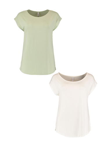 Shirt 2er-Set Kurzarm mit Fledermaus�rmeln 