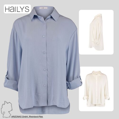 Bluse Stilvolles Halbarm Krempelfunktion Hemd