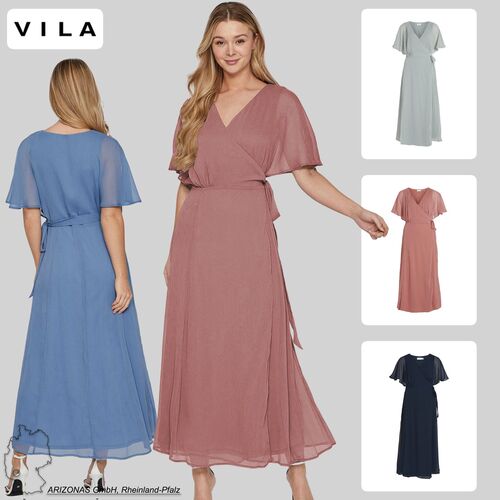 Legeres Wickelkleid mit G�rtel Elegantes Maxi Long Dress VIRILLA