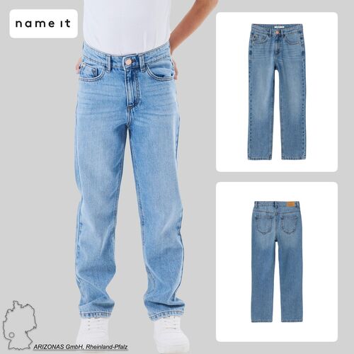 M�dchen Jeans Straight Denim Hose Mid Waist Pants NKFROSE 