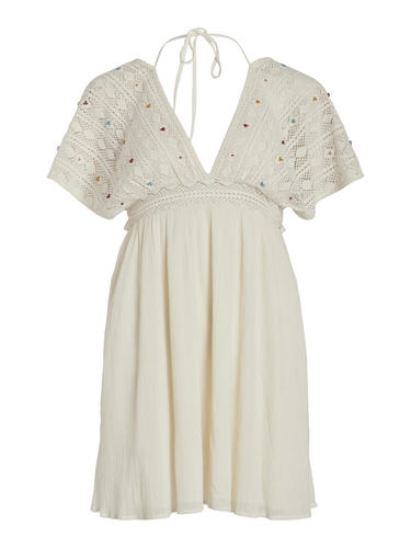 Damen Kleid V-Ausschnitt - legeres Minikleid 