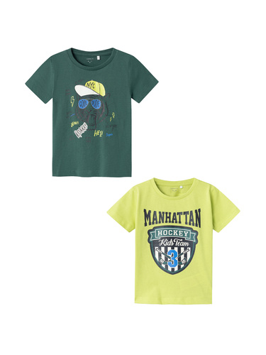 T-Shirt 2er-Set Rundhals Kurzarm bequemes Baumwolle 