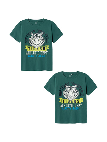 T-Shirt 2er-Set Kurzarm Rundhals Regular Fit Print 