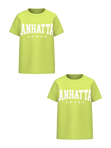 T-Shirt 2er-Set Kurzarm Rundhals Regular Fit Print 