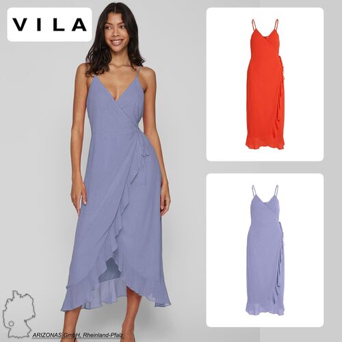 Volant Party Kleid mit Spaghettitr�ger Elegantes R�schen Dress