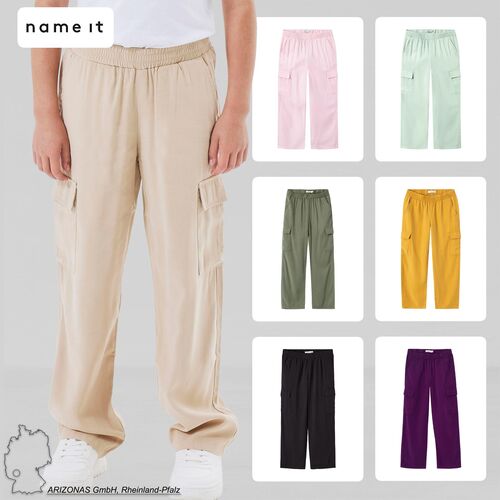 Bequeme M�dchen Cargo Hose Stretch Denim Baggy Pants NKFBELLA 