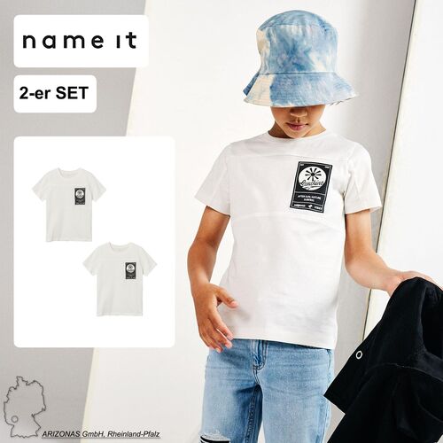 T-Shirt 2er-Set Rundhals Kurzarm Kinder Oberteil