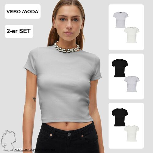Shirt 2er-Set Enger Schnitt Rundhals Kurzarm T-Shirt