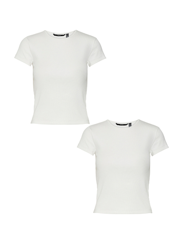 Shirt 2er-Set Enger Schnitt Rundhals Kurzarm T-Shirt 