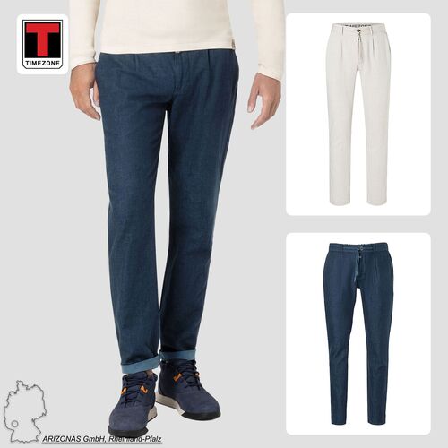 Chino Stoff Hose Leinen Denim Jogger Pants mit Tunnelzug