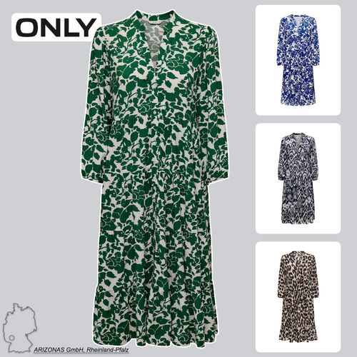 Mediterranes Kleid Legerer Midi Dress mit Knopfleiste