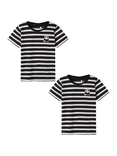 T-Shirt 2er-Set Print Design Rundhals Kurzarm 