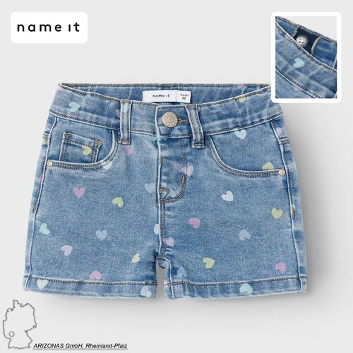 Shorts Denim Slim Fit Allover Print, Girls Shorts 