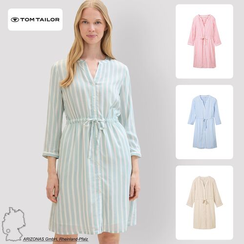Tom Tailor Elegantes Kleid mit G�rtel Kurzes Gestreiftes Dress