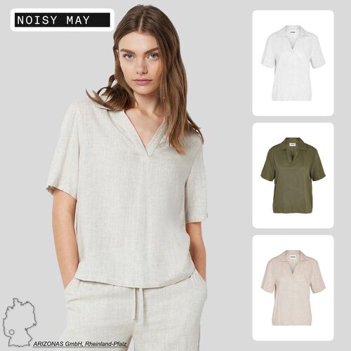 Top L�ssiges Polokragen Shirt Bequeme Kurzarm Bluse