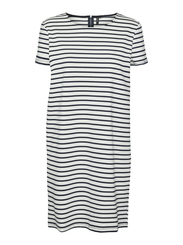 Kurzes Kleid Kurzarm Rundhals Midi 