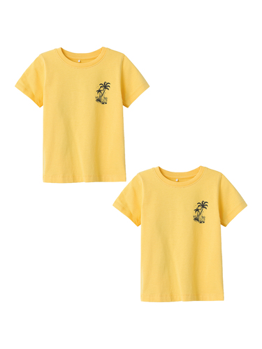 T-Shirt 2er-Set kurzarm normal geschnitten Rundhals 