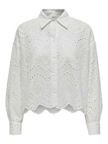 Bluse lockeres Muschelsaum Hemd 