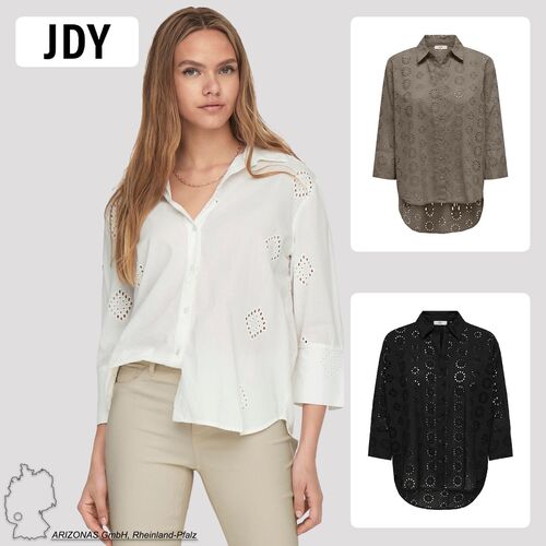 Damenhemd mit Lochstickerei und l�ngerer R�ckenpartie