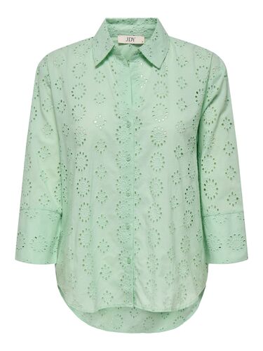 Damenhemd mit Lochstickerei und l�ngerer R�ckenpartie 