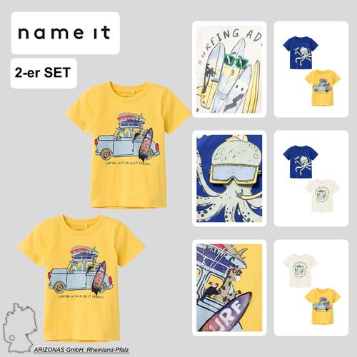 2er-Set T-Shirt Print Design Rundhals Shirt