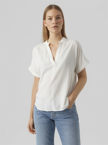 Top Casual Splitneck Bluse 