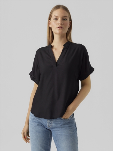 Top Casual Splitneck Bluse 
