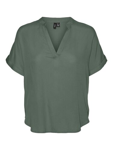 Top Casual Splitneck Bluse 
