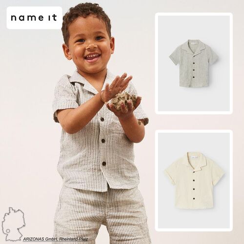 Kurzarmhemd mit Gittermuster 