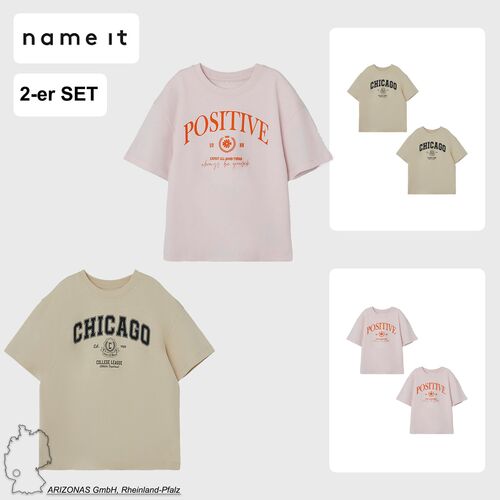 T-Shirt 2er-Set Kurzarm Baumwolle Shirt