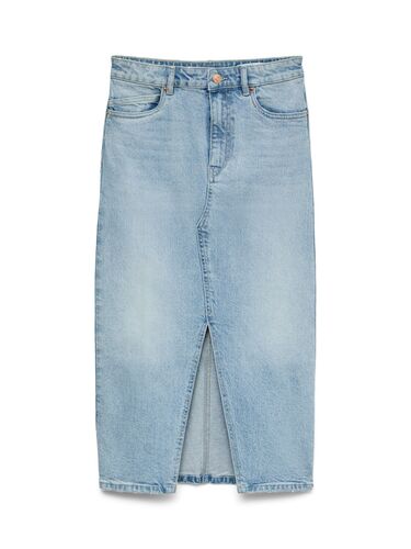 Langer Denim Jeansrock mit Schlitz 5-Pocket Maxi Skirt 