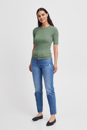 T-Shirt Slim Fit Ellenbogen-L�nge Rundhalsausschnitt 