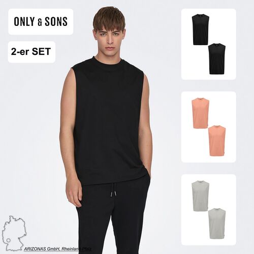  Shirt 2er-Set lockeres Rundhals Tanktop
