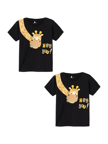T-Shirt 2er-Set stylisches Kurzarm Rundhals Kinder Oberteil 