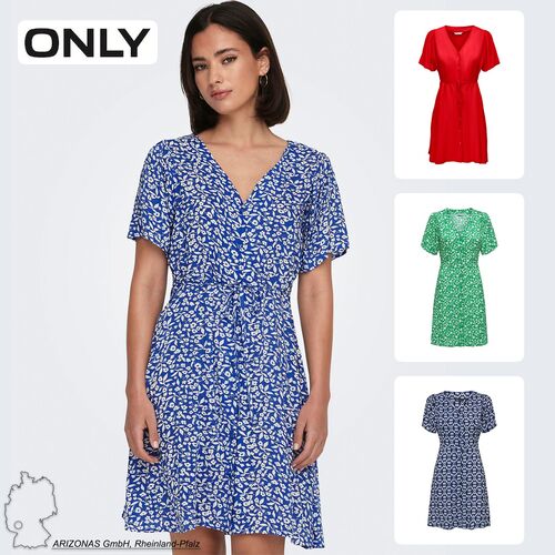 Legeres Mini Kleid Design Muster Blusenkleid Kurzarm