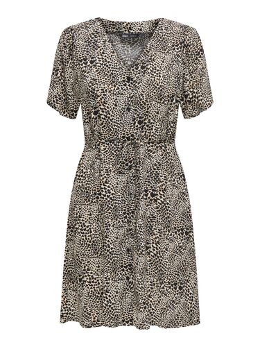 Legeres Mini Kleid Design Muster Blusenkleid Kurzarm 