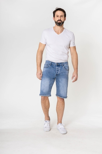 Shorts Denim Regular Fit Bleached Jeansshorts 