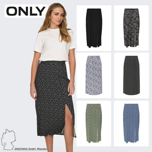 Rock Maxi elastischer Bund Seitenschlitze High Waist