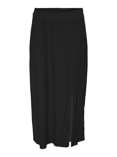 Rock Maxi elastischer Bund Seitenschlitze High Waist 