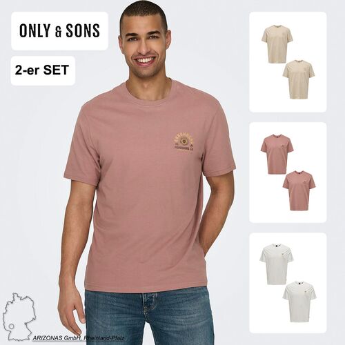 T-Shirt 2er-Set Rundhals Kurzarm