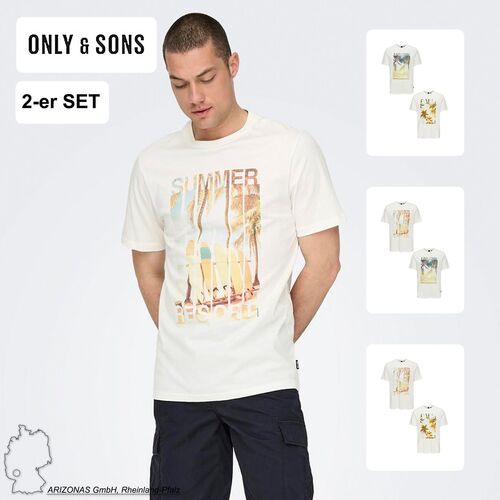T-Shirt 2er-Set Rundhals Kurzarm