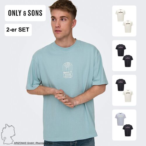 T-Shirt 2er-Set Rundhals Kurzarm