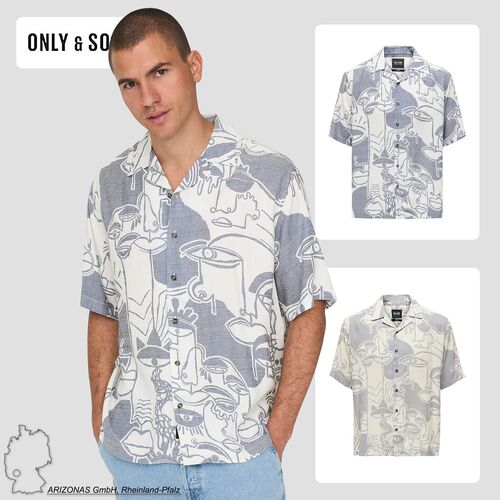 Hemd Resort Kragen lockerer Schnitt Kurzarm