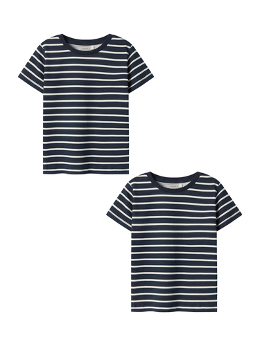 T-Shirt 2er-Set Kurzarm Normal geschnitten Rundhals 