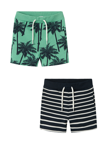 Shorts 2er-Set elastischer Bund Kordelzug 