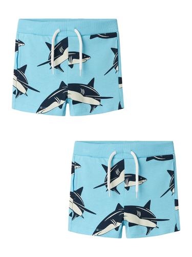 Shorts 2er-Set elastischer Bund Kordelzug 