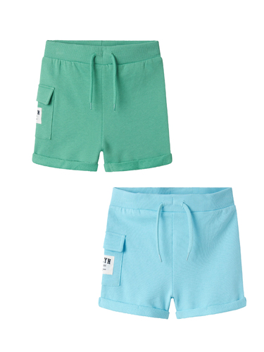 Shorts 2er-Set elastischer Bund Kordelzug
